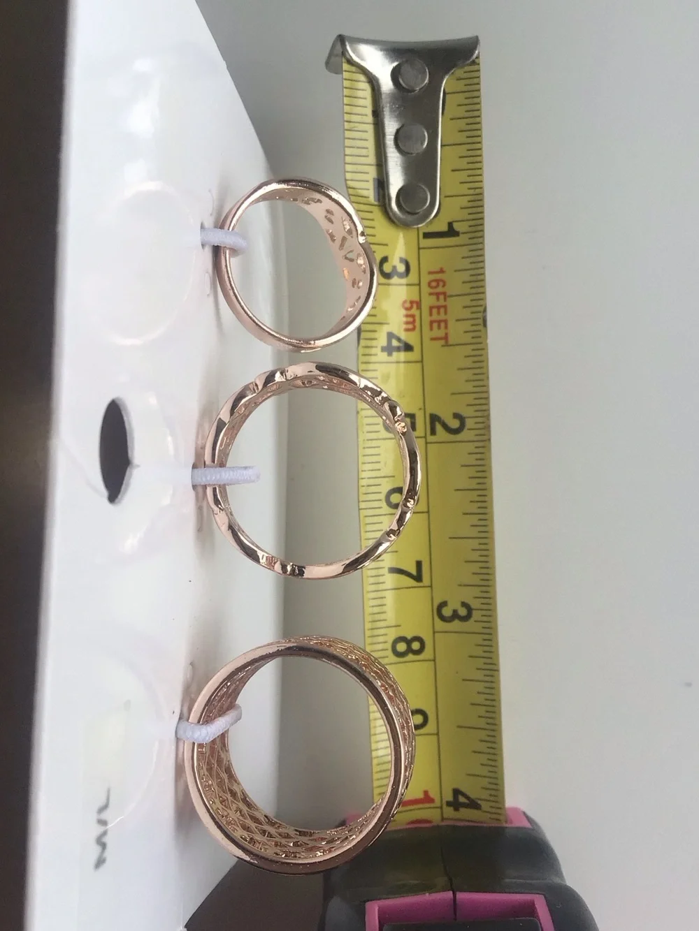 Rose gold tone rings 3 pack set